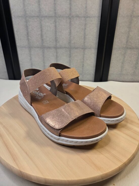 Rieker Pink Sandals for Women for sale | eBay Rieker Jolanda Rose Gold Wedge Heeled Ankle Strap Sandals Women EU 41/ US 10